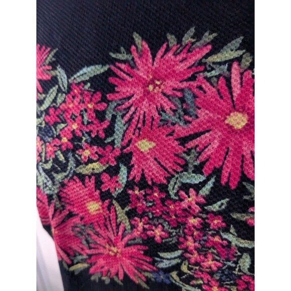 Talbots Dress Women's 10 Navy Pink Sleeveless Floral Sheath Daisies Cottagecore - Picture 3 of 12